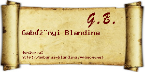 Gabányi Blandina névjegykártya